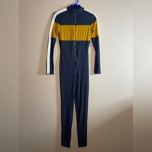 NWT Jumpsuit Yellow/Grey Long Sleeve Size M Women Girls